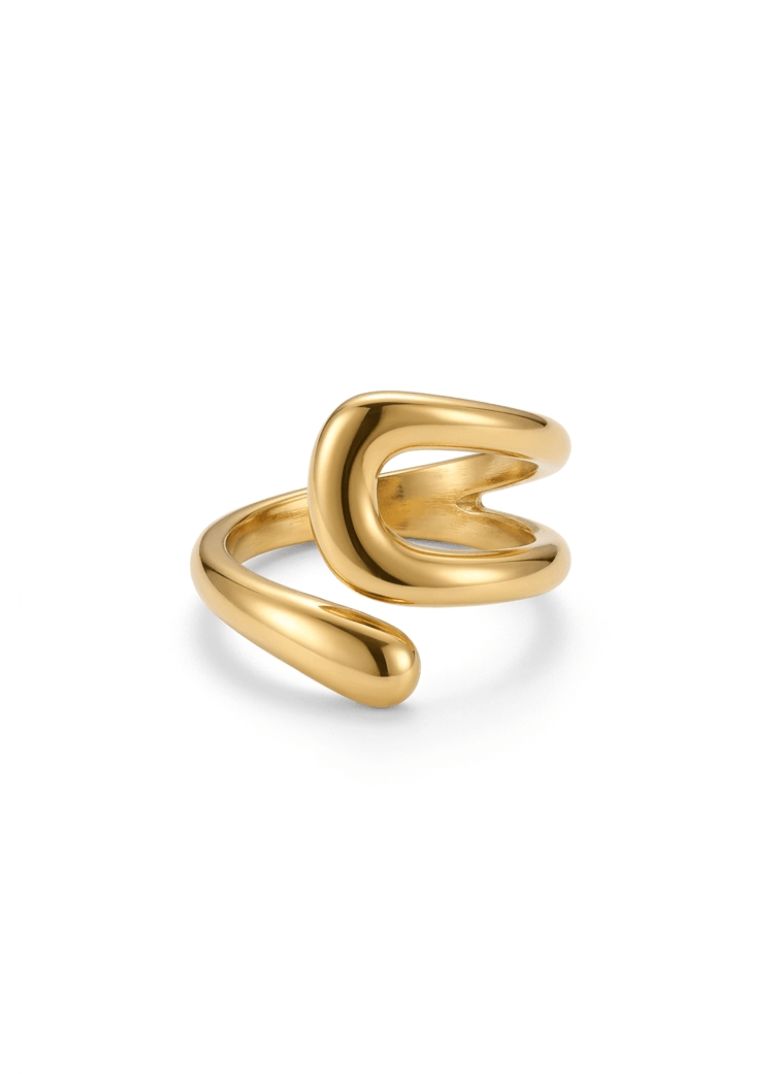 Χρυσό wrap ring με καμπύλες